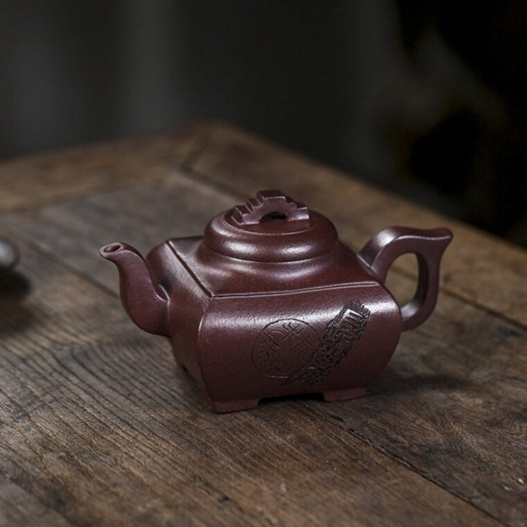 Full Handmade Yixing Zisha Teapot [Sifang Chang Le] (Zi Ni – 300ml)