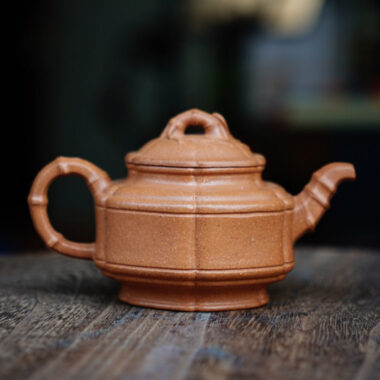 Full Handmade Yixing Zisha Teapot [Liufang Zhu Gu Pot] (Jiang Po Ni – 190ml)