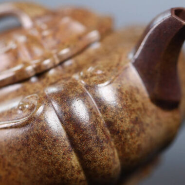 Full Handmade Yixing Zisha Teapot [Jinnang Ruyi Pot] (Di Cao Qing Firewood Fired – 180ml)