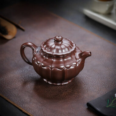 Full Handmade Yixing Zisha Teapot [Ruyi Linghua] (Jin Sha Zi Ni – 300ml)