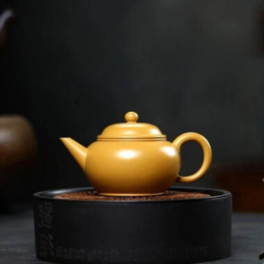 Yixing Zisha Teapot [Mini Shui Ping Pot] (Huangjin Zhu Ni – 120ml)