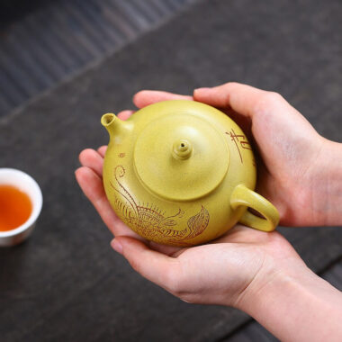Yixing Zisha Teapot [Han Jiang] (Huangjin Duan Ni – 190ml)