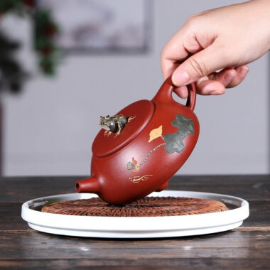 Yixing Zisha Teapot Set [Lotus Pond Moonlight] (Dahongpao – 260ml)