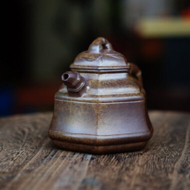 Full Handmade Yixing Zisha Teapot [Liufang Zhu Ding Pot] (Qing Duan Ni Firewood Fired – 180ml)