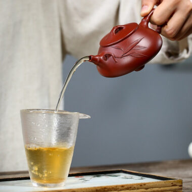 Yixing Zisha Teapot [Bamboo Jingzhou Shi Piao] (Dahongpao – 200ml)