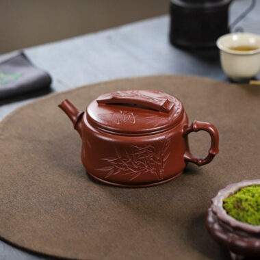 Full Handmade Yixing Zisha Teapot [Bamboo Hanwa] (Hong Pi Long – 320ml)