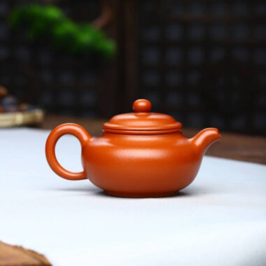 Full Handmade Yixing Zisha Teapot [Fanggu Pot] (Zhao Zhuang Zhu Ni – 160ml)
