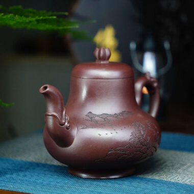 Full Handmade Yixing Zisha Teapot [Yinlu Pot] (Di Cao Qing – 510ml)