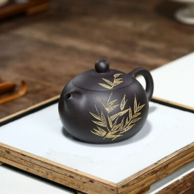 Yixing Zisha Teapot [Bamboo Xishi] (Hei Ni – 230ml)