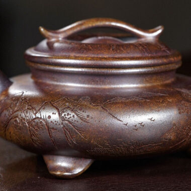 Yixing Zisha Teapot [3 Legs Yun Ding] (Chen Xiang Ni Firewood Fired – 250ml)