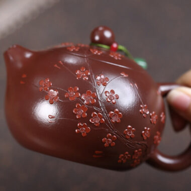Yixing Zisha Teapot [Plum Blossom Xishi] (Zi Zhu Ni – 280ml)