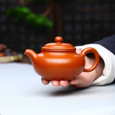 Full Handmade Yixing Zisha Teapot [Fanggu Pot] (Zhao Zhuang Zhu Ni – 160ml)
