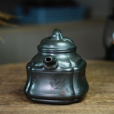 Full Handmade Yixing Zisha Teapot [Bamboo Pot] (Long Bei Qing – 320ml) (Rare Clay Type / Last Piece)