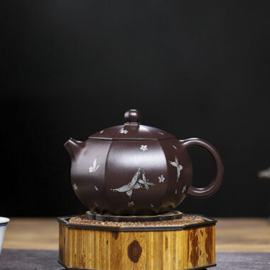 Full Handmade Yixing Zisha Teapot [Butterfly Xishi] (Zi Jia Ni – 460ml)