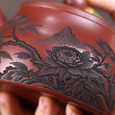 Yixing Zisha Teapot [Peony Shi Piao] (Long Xue Sha – 200ml)