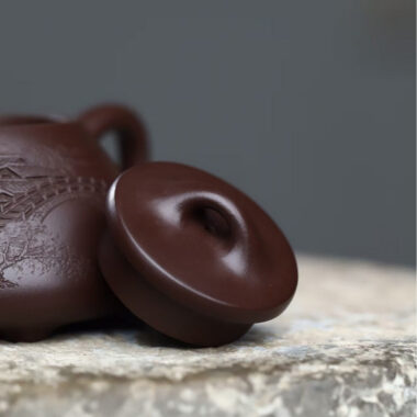 Full Handmade Yixing Zisha Teapot [Jiangnan Ziye Shi Piao Pot] (Zi Ni – 220ml)