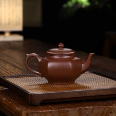 Full Handmade Yixing Zisha Teapot [Liufang Xiao Ying Pot] (Di Cao Qing – 280ml)