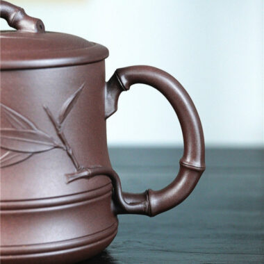 Yixing Zisha Tea Mug with Filter [Bamboo] 5pcs Set (Lao Zi Ni – 450ml)