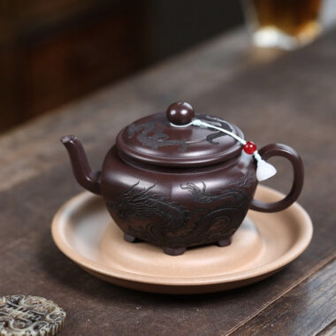 Yixing Zisha Teapot [Dragon Liufang] (Gu Tong Wu Ni – 330ml)