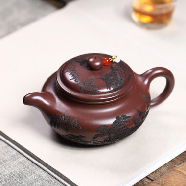 Yixing Zisha Teapot [Shanshui Fanggu] (Zi Ni – 400ml)