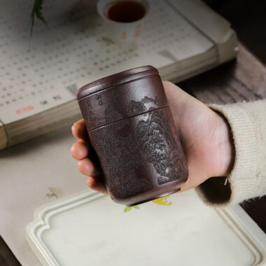Master Handmade Yixing Zisha Travel Tea Cup [Xian Ju] (Zi Ni – 150ml)