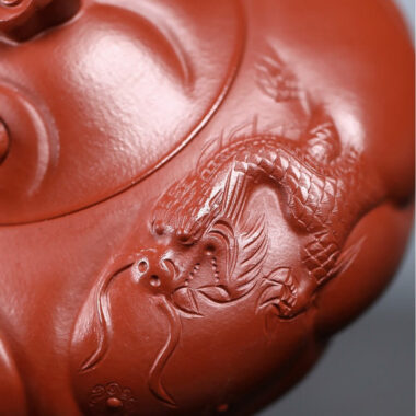 Full Handmade Yixing Zisha Teapot [Carp Dragon Pot] (Zhu Ni – 220/350ml)
