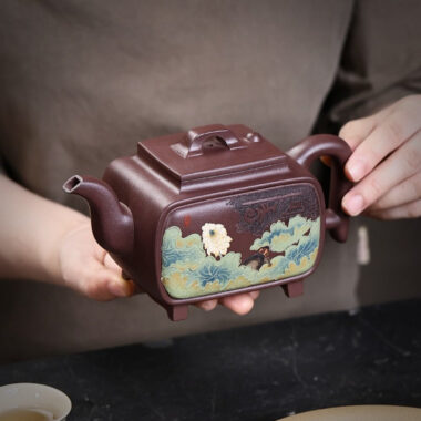 Full Handmade Yixing Zisha Teapot [Yi Mai Xiang Cheng] (Tian Qing Zi Ni – 520ml)