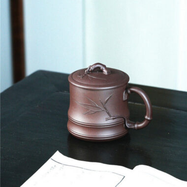 Yixing Zisha Tea Mug with Filter [Bamboo] 5pcs Set (Lao Zi Ni – 450ml)