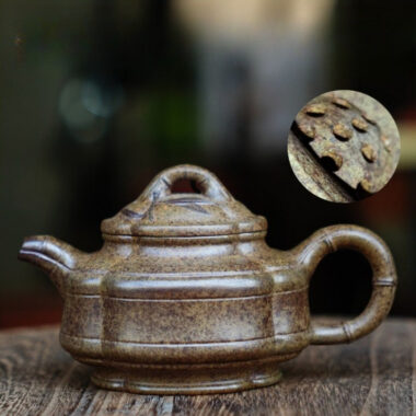 Full Handmade Yixing Zisha Teapot [Sifang Zhu Gu Pot] (Qing Duan Ni Firewood Fired – 160ml)
