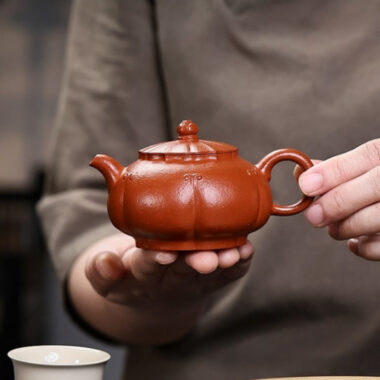 Full Handmade Yixing Zisha Teapot [Jinxiu Xishi] (Zhu Sha Zhu Ni – 150ml)