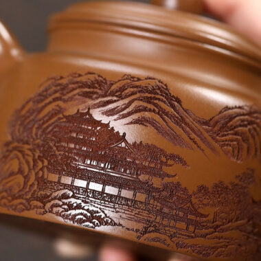 Yixing Zisha Teapot [Guan Shan] (Chijin Zhu Ni – 450ml)