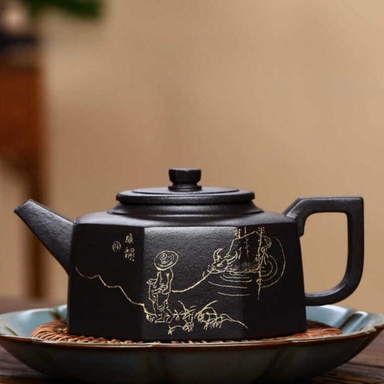 Full Handmade Yixing Zisha Teapot [Bafang Yu Zhu Pot] (Shi Huang – 260ml)