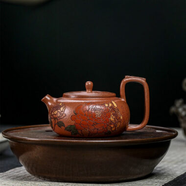 Full Handmade Yixing Zisha Teapot [Guo Se Tian Xiang] (Jiang Po Ni – 180ml)