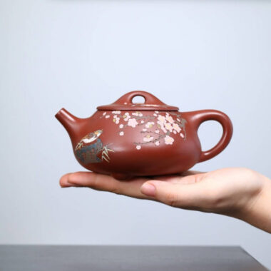 Full Handmade Yixing Zisha Teapot [Jingzhou Shi Piao Pot] (Hong Ni – 280ml)