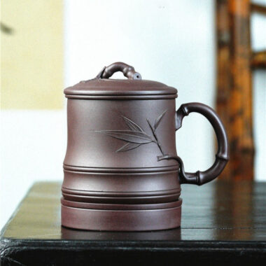 Yixing Zisha Tea Mug with Filter [Bamboo] 5pcs Set (Lao Zi Ni – 450ml)