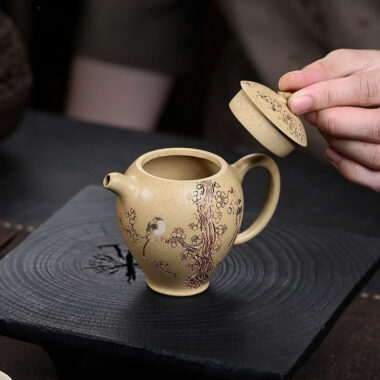 Full Handmade Yixing Zisha Teapot [Ta Xue Xun Mei] (Bensan Lu Ni – 150ml)