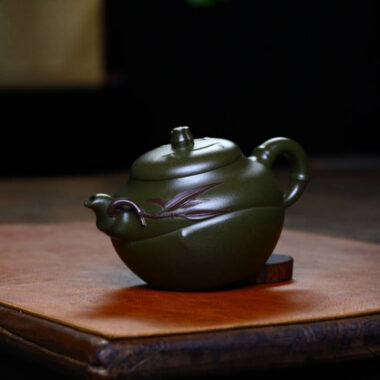 Full Handmade Yixing Zisha Teapot [Bamboo Pot] (Mo Lu Ni- 360ml)