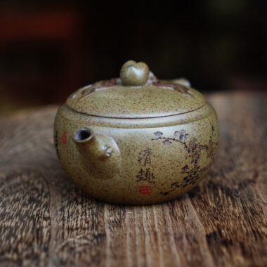 Full Handmade Yixing Zisha Teapot [Shoutau Pot] (Qing Duan Ni Firewood Fired – 150ml)