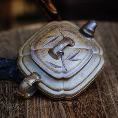 Full Handmade Yixing Zisha Teapot [Jin Nang Xu Bian Pot] (Qing Duan Ni Firewood Fired – 200ml)