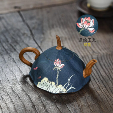 Full Handmade Yixing Zisha Teapot [Yu Lian Hua Wu] (Duan Ni – 100ml)