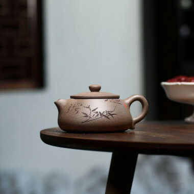 Yixing Zisha Teapot [Bamboo Shi Piao] (Qinghui Duan Ni – 240ml)