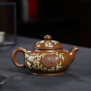 Full Handmade Yixing Zisha Teapot [Chun Hua Qiu Shi] (Yi Jin  Zi Ni – 470ml)
