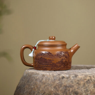 Yixing Zisha Teapot [Guan Shan] (Chijin Zhu Ni – 450ml)