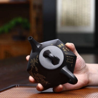 Full Handmade Yixing Zisha Teapot [Liufang Shi Piao Pot] (Shi Huang – 280ml)