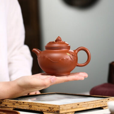 Yixing Zisha Teapot [Lotus Duo Zhi] (Hong Jiang Po Ni – 250ml)