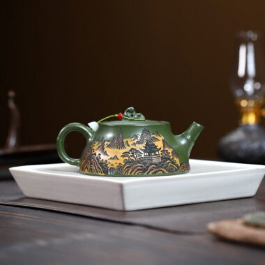 Yixing Zisha Teapot [Mountains & Rivers] (Lu Ni – 230ml)