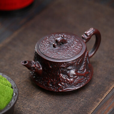 Yixing Zisha Teapot [Dragon Zhu Chu] (Tie Xie Hong Sha – 350ml)