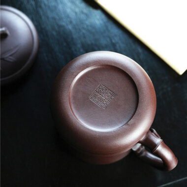 Yixing Zisha Tea Mug with Filter [Bamboo] 5pcs Set (Lao Zi Ni – 450ml)