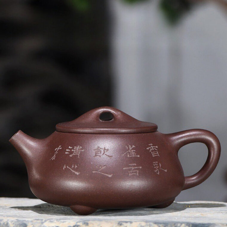 Full Handmade Yixing Zisha Teapot [Jingzhou Shi Piao Pot] (Di Cao Qing – 350ml)