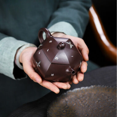 Full Handmade Yixing Zisha Teapot [Butterfly Xishi] (Zi Jia Ni – 460ml)